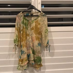 Sheer, floral top, size Small